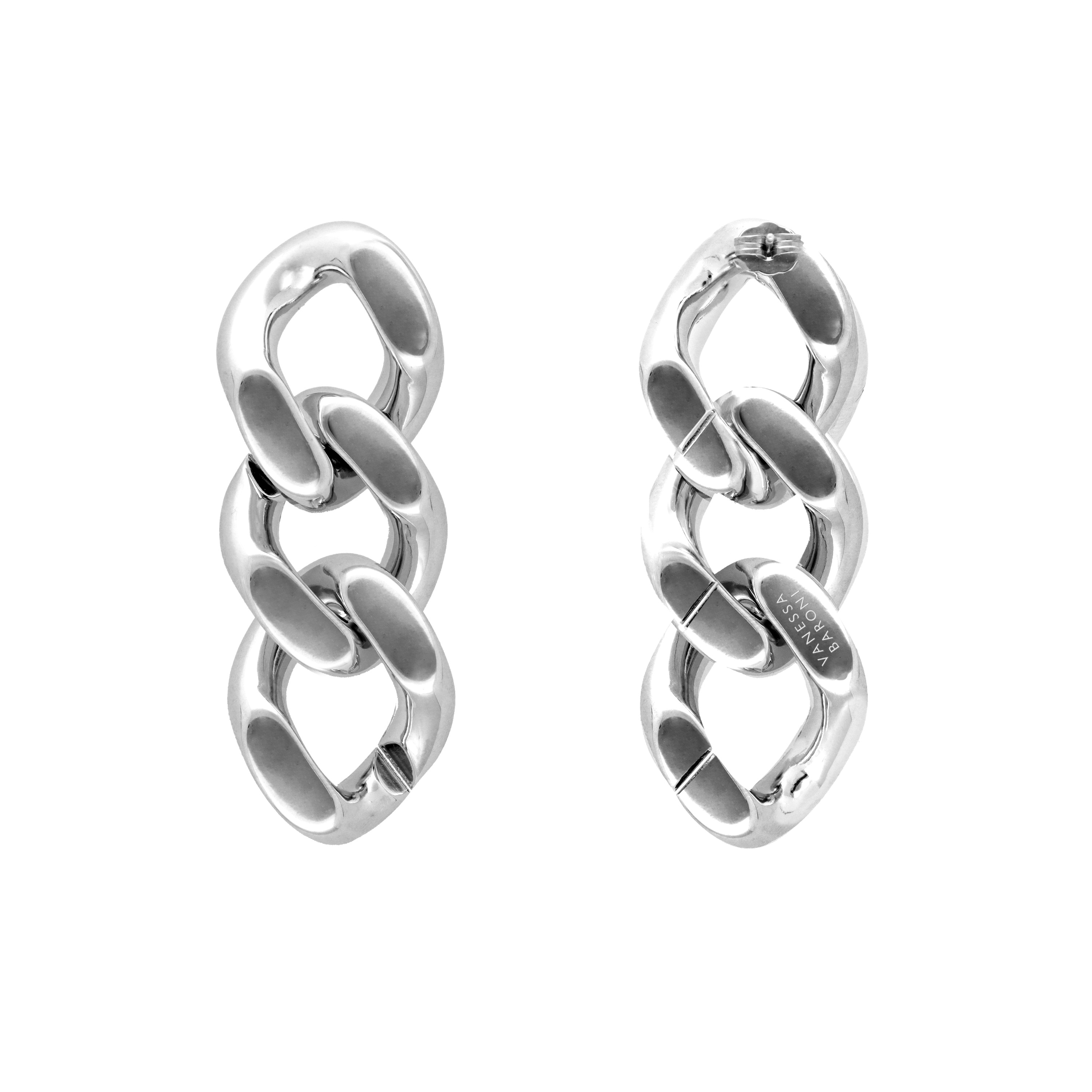 New Flat Chain Earring Silver