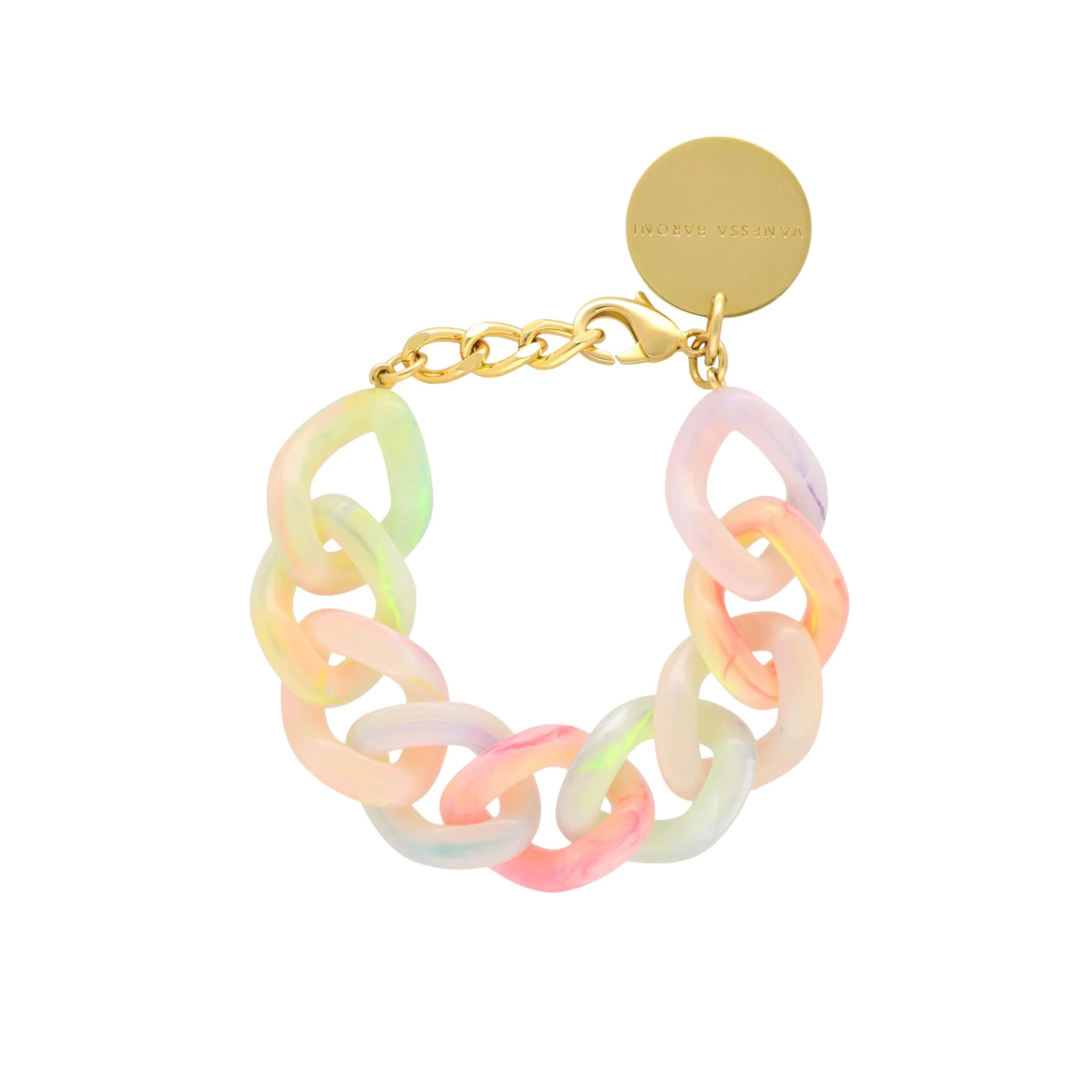 Flat Chain Bracelet Neon Rainbow