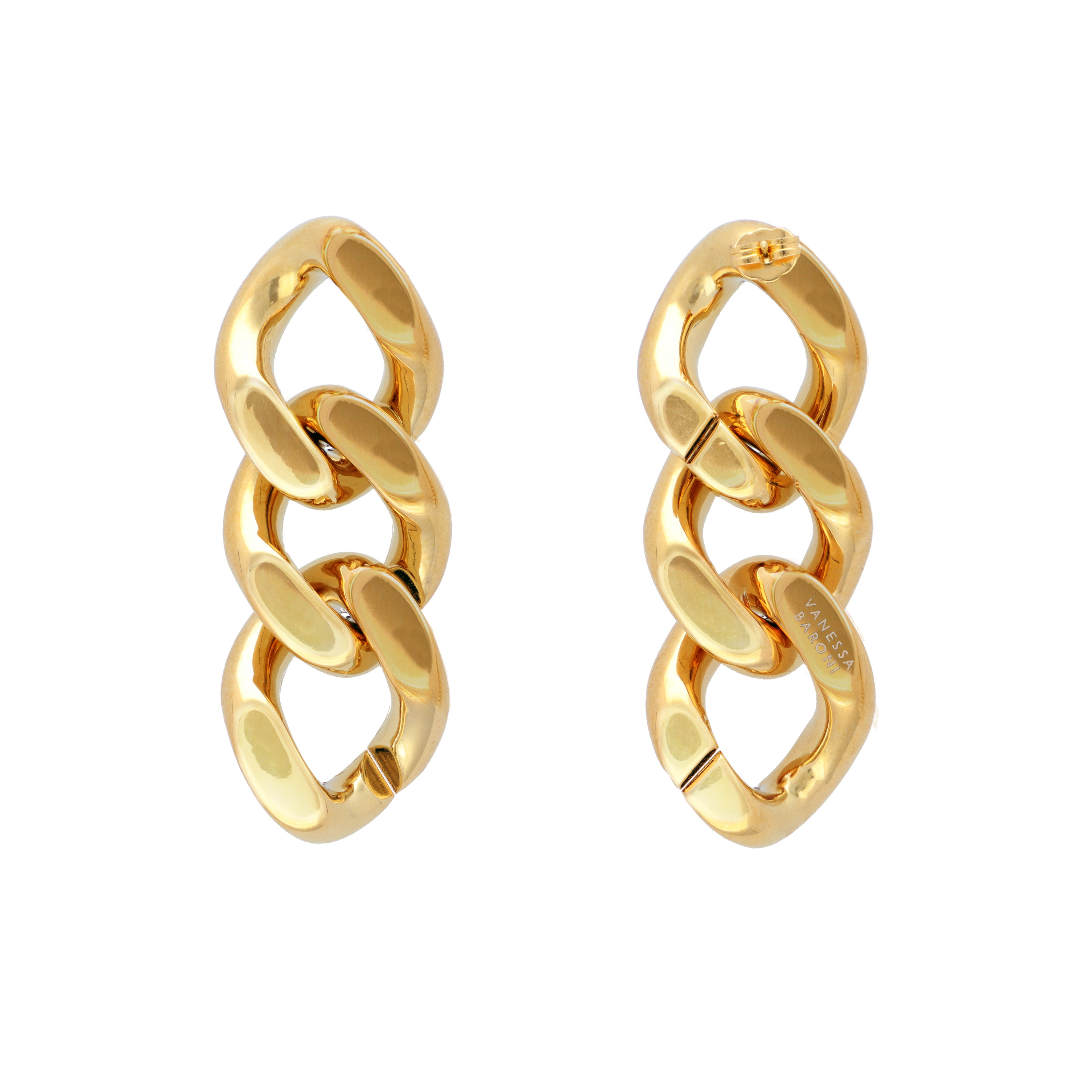 New Flat Chain Earring Gold