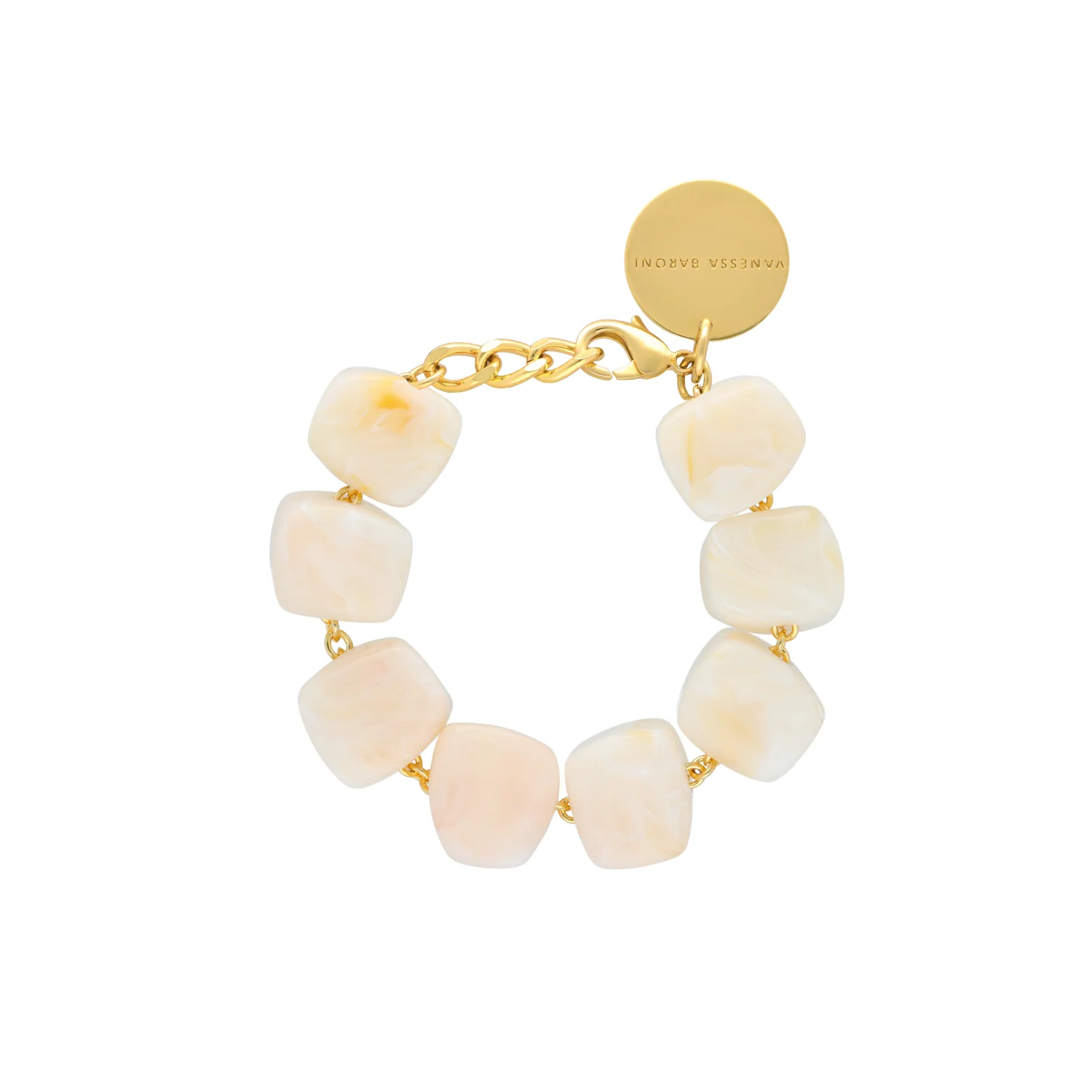 Organic Shaped Bracelet Pearl Marble
