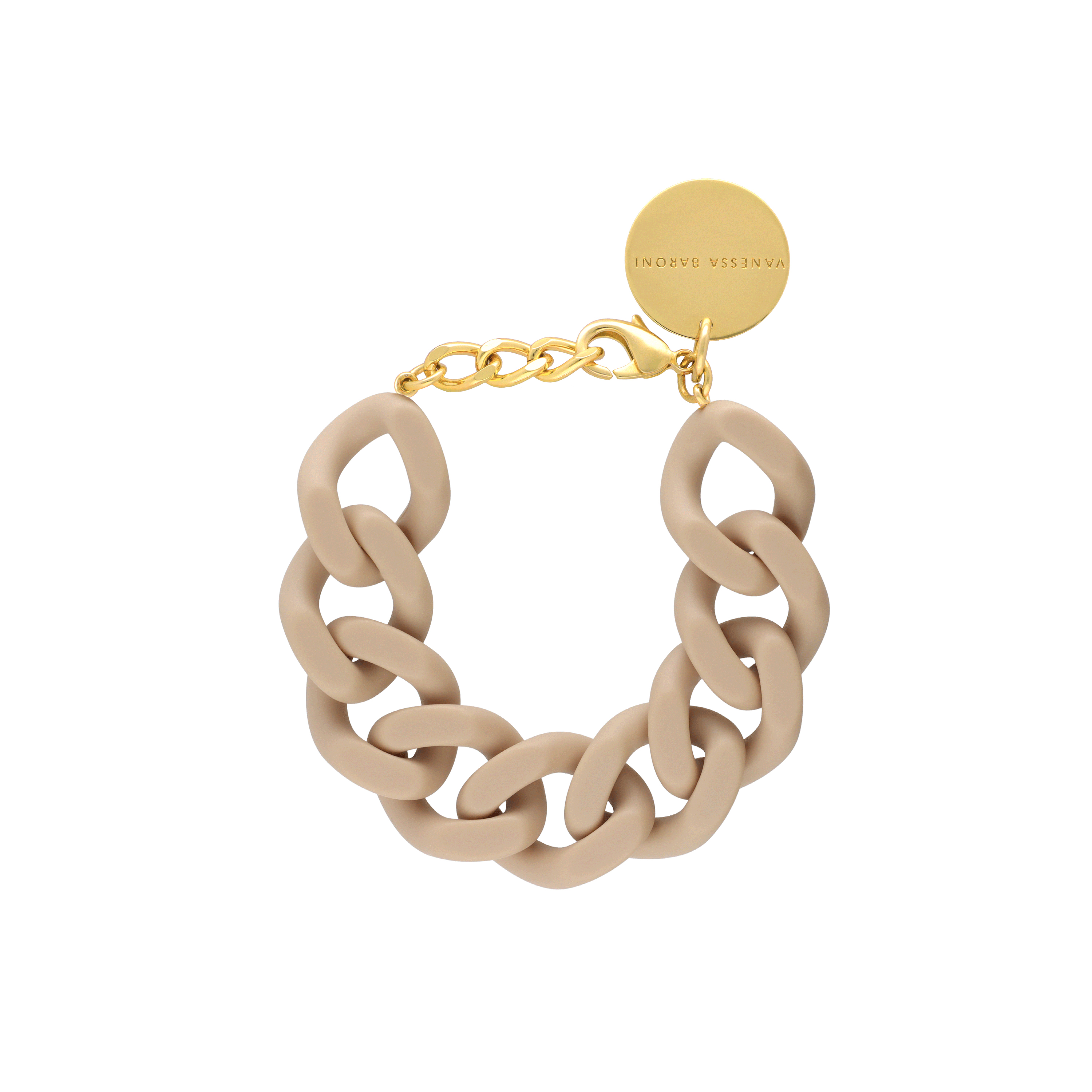Flat Chain Bracelet Matt Beige