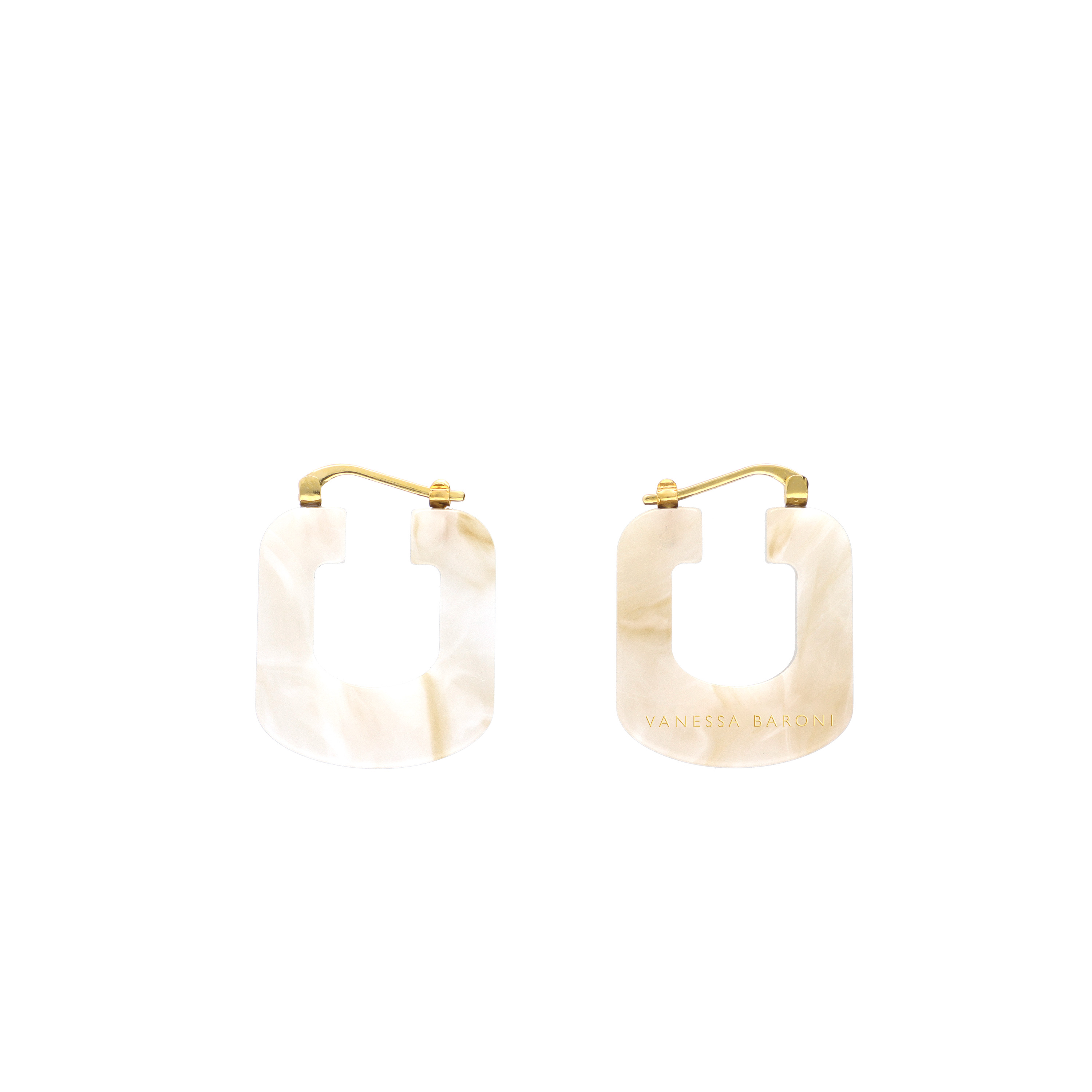 Dice Earring Pearl Marble