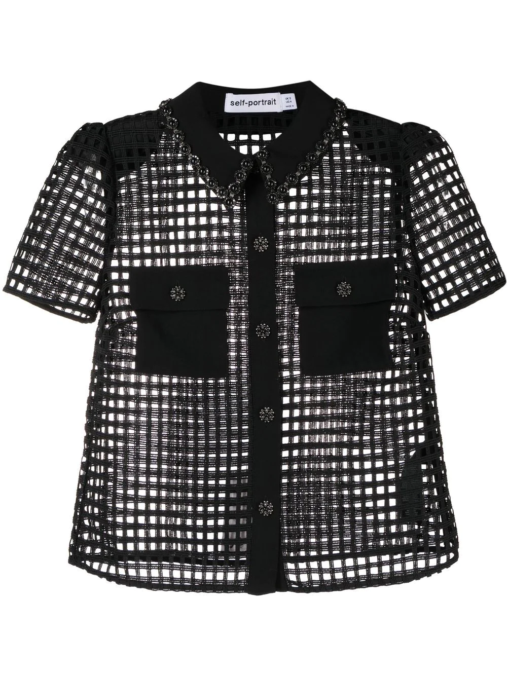 GRID LACE BLUSE