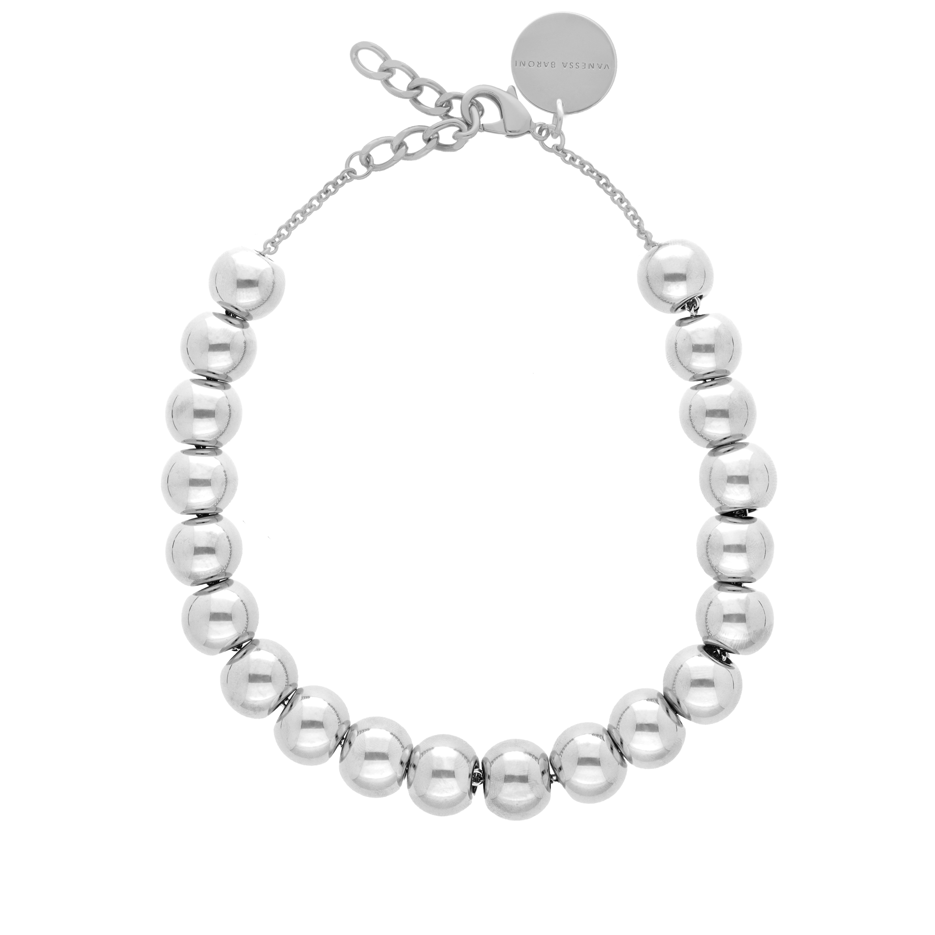 Small Beads Necklace Short Silver