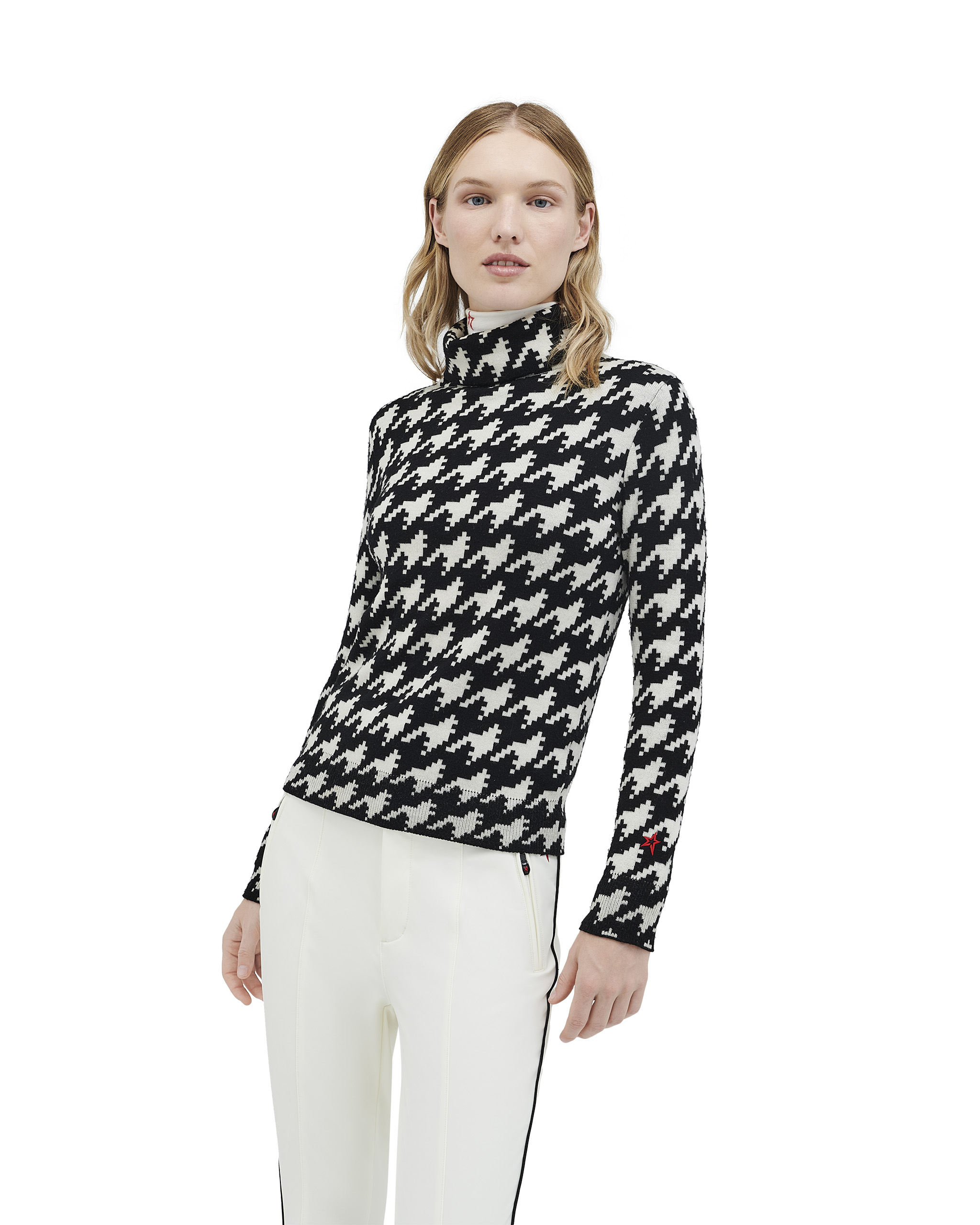 Houndstooth Rollkragenpullover