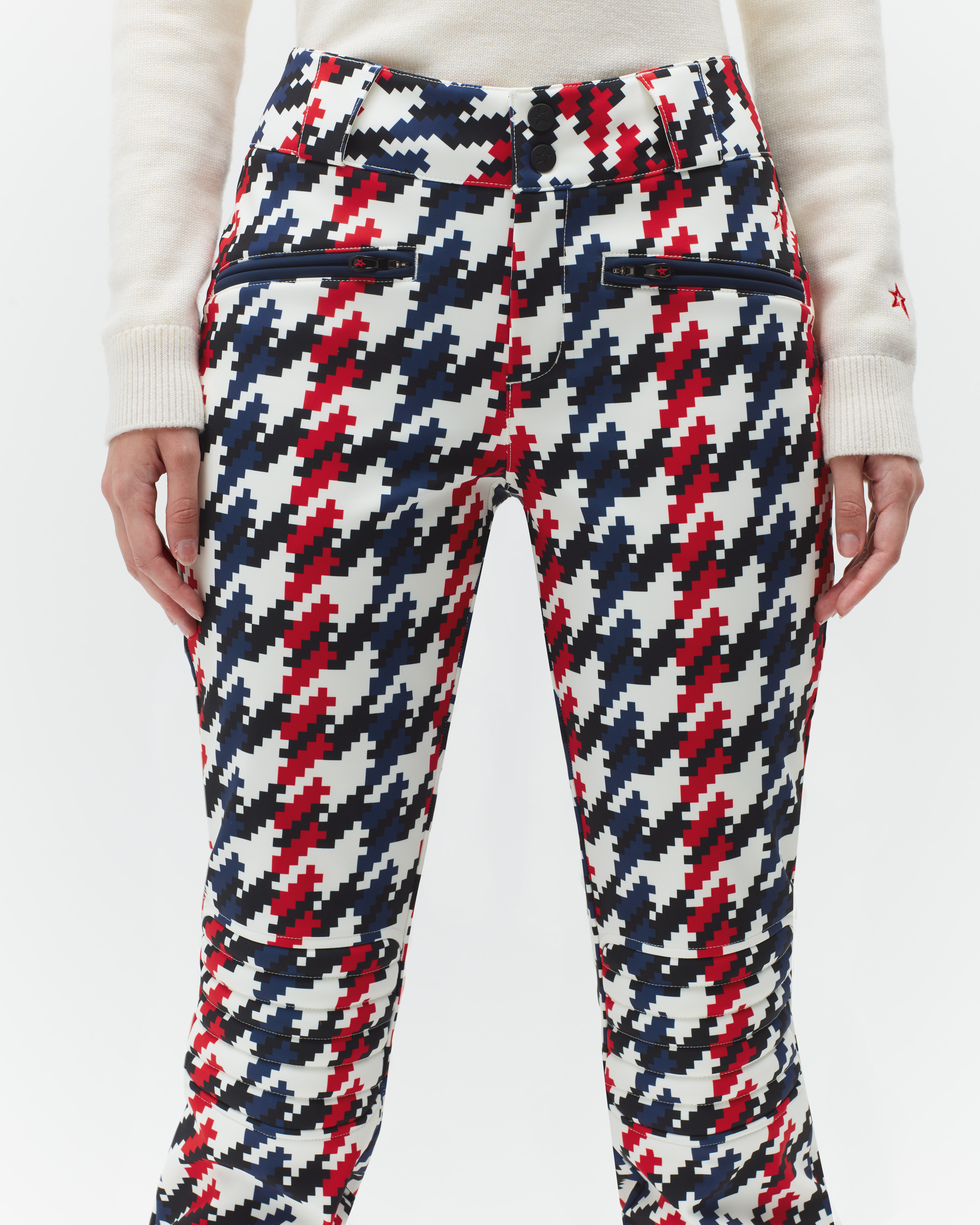 Houndstooth Aurora High Waist Flare Ski Hose