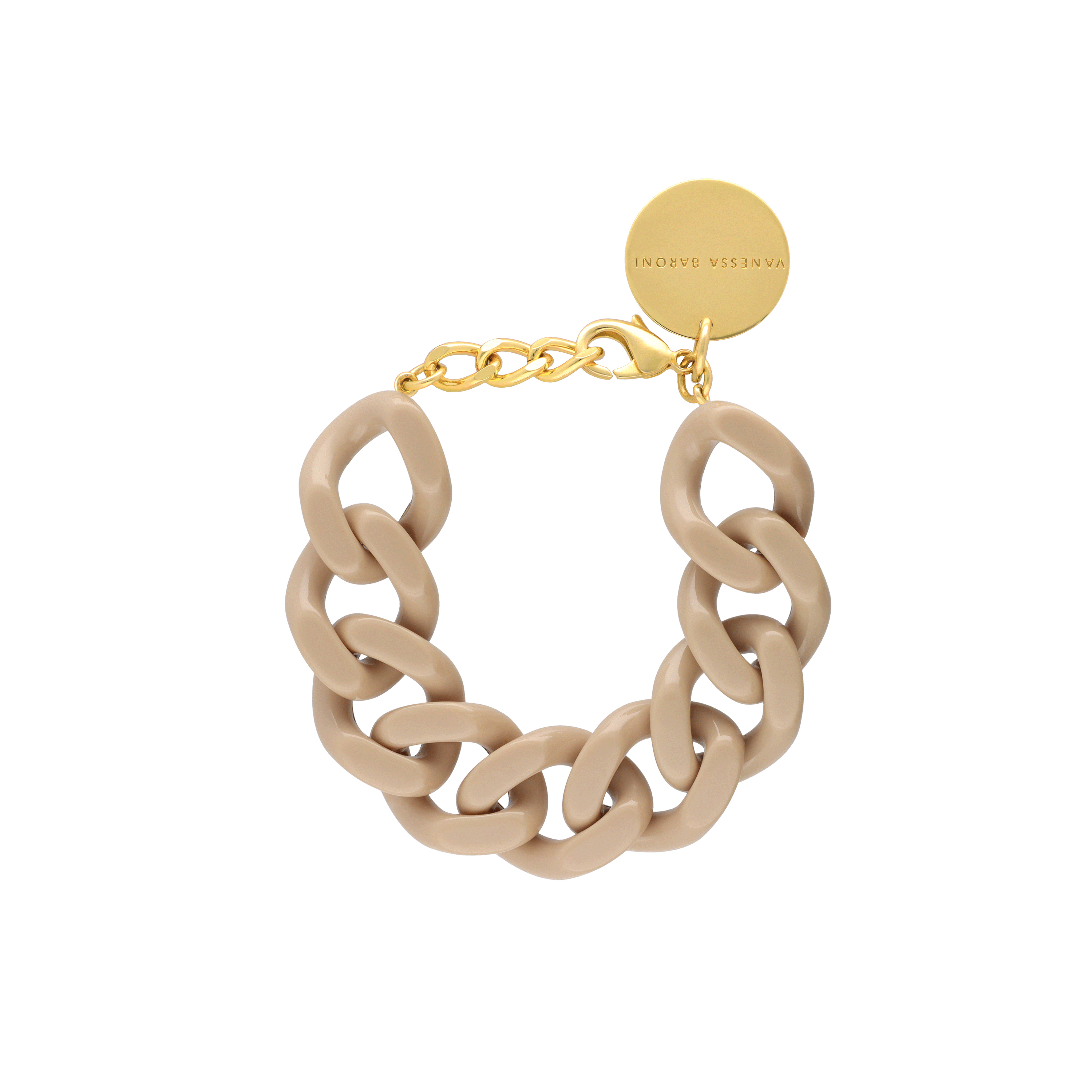Flat Chain Bracelet Beige