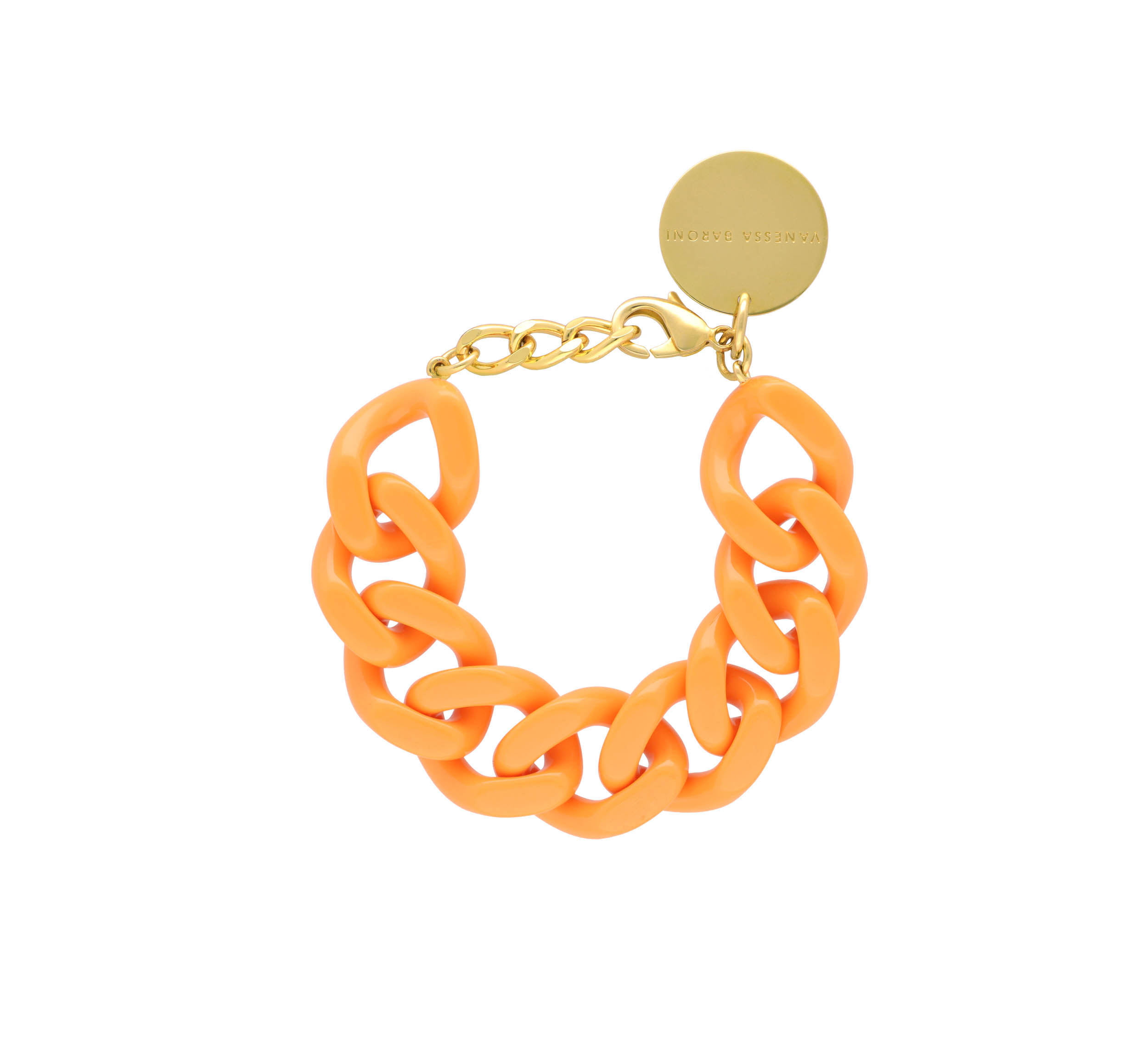 Flat Chain Bracelet Light Orange