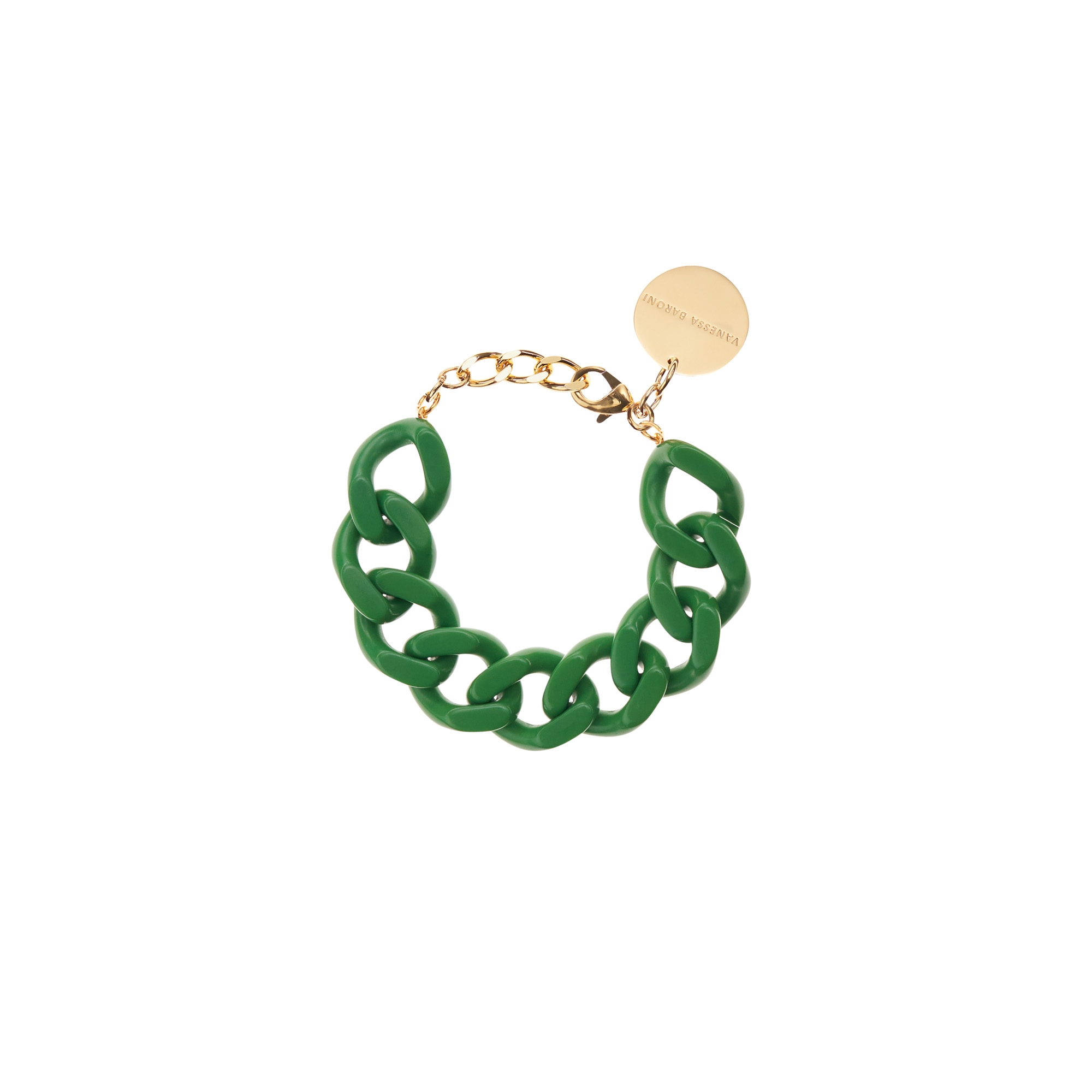 Flat Chain Bracelet Green