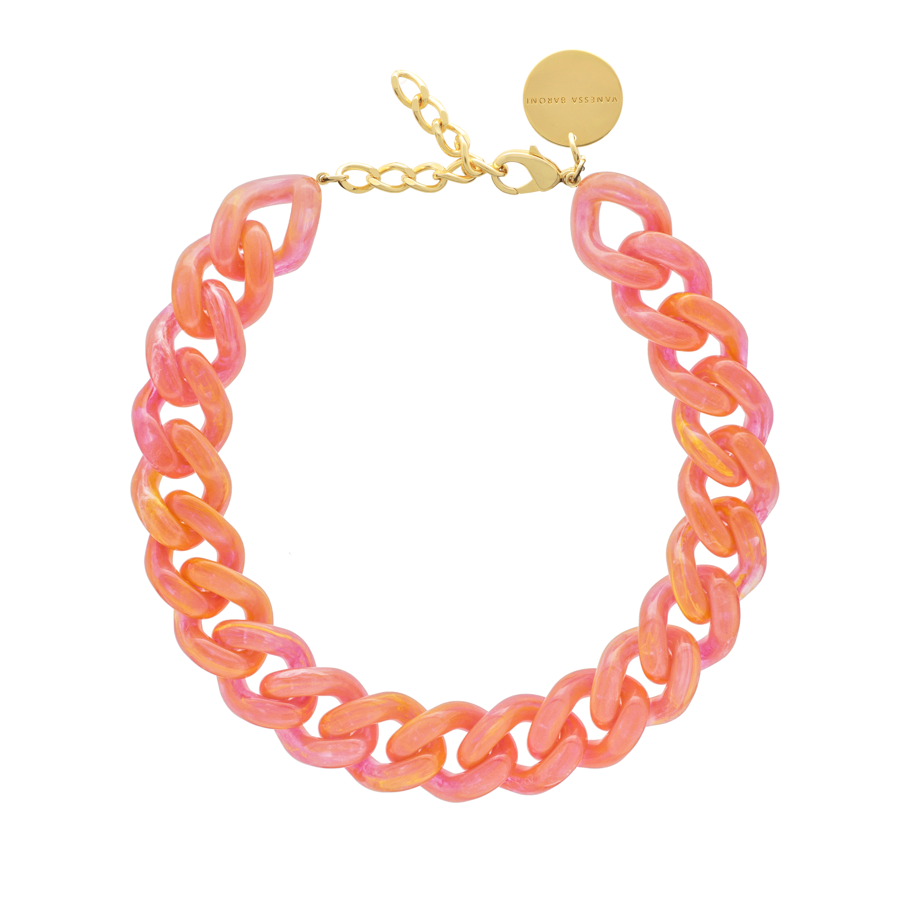 Flat Chain Necklace Campari Orange