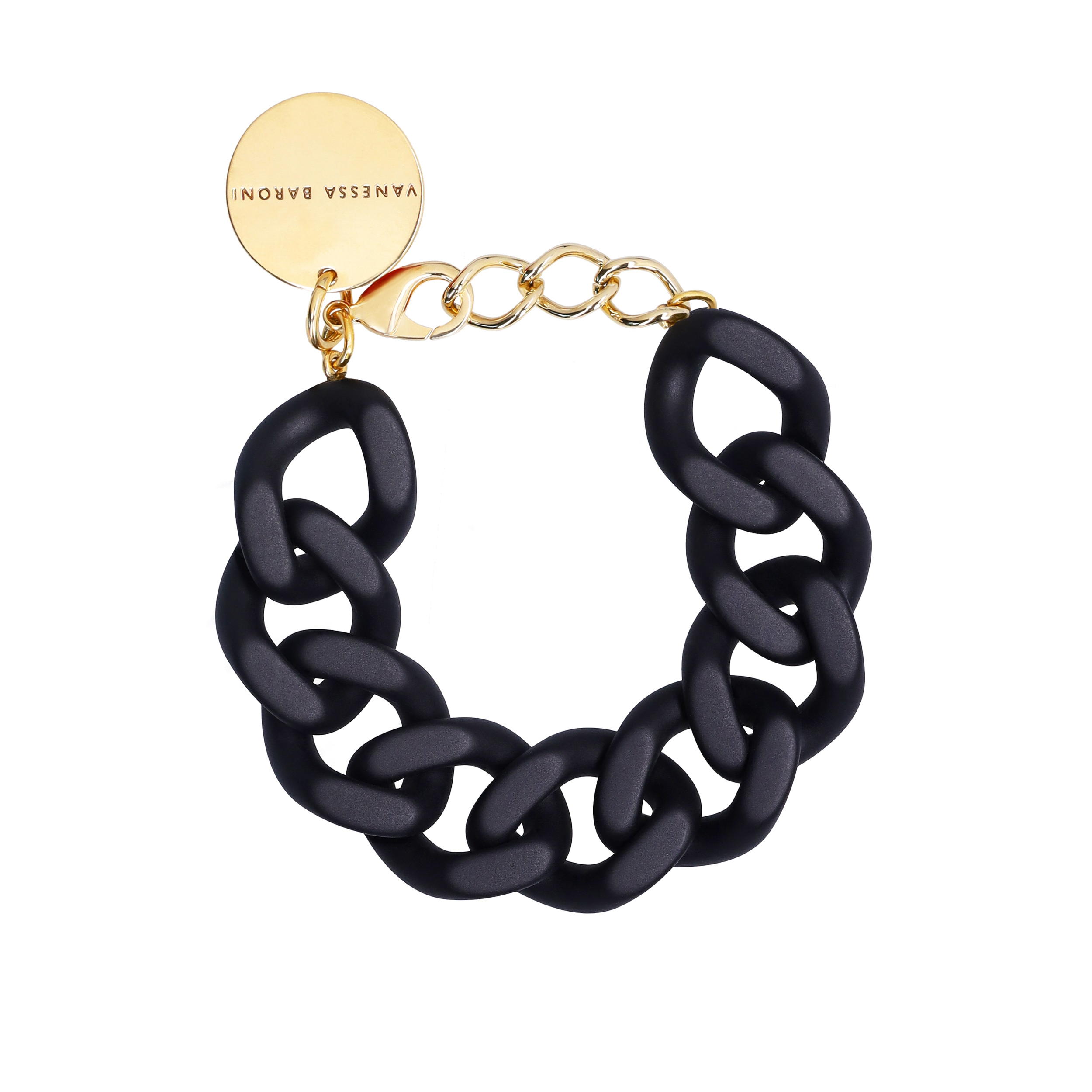 Flat Chain Bracelet Matt Black