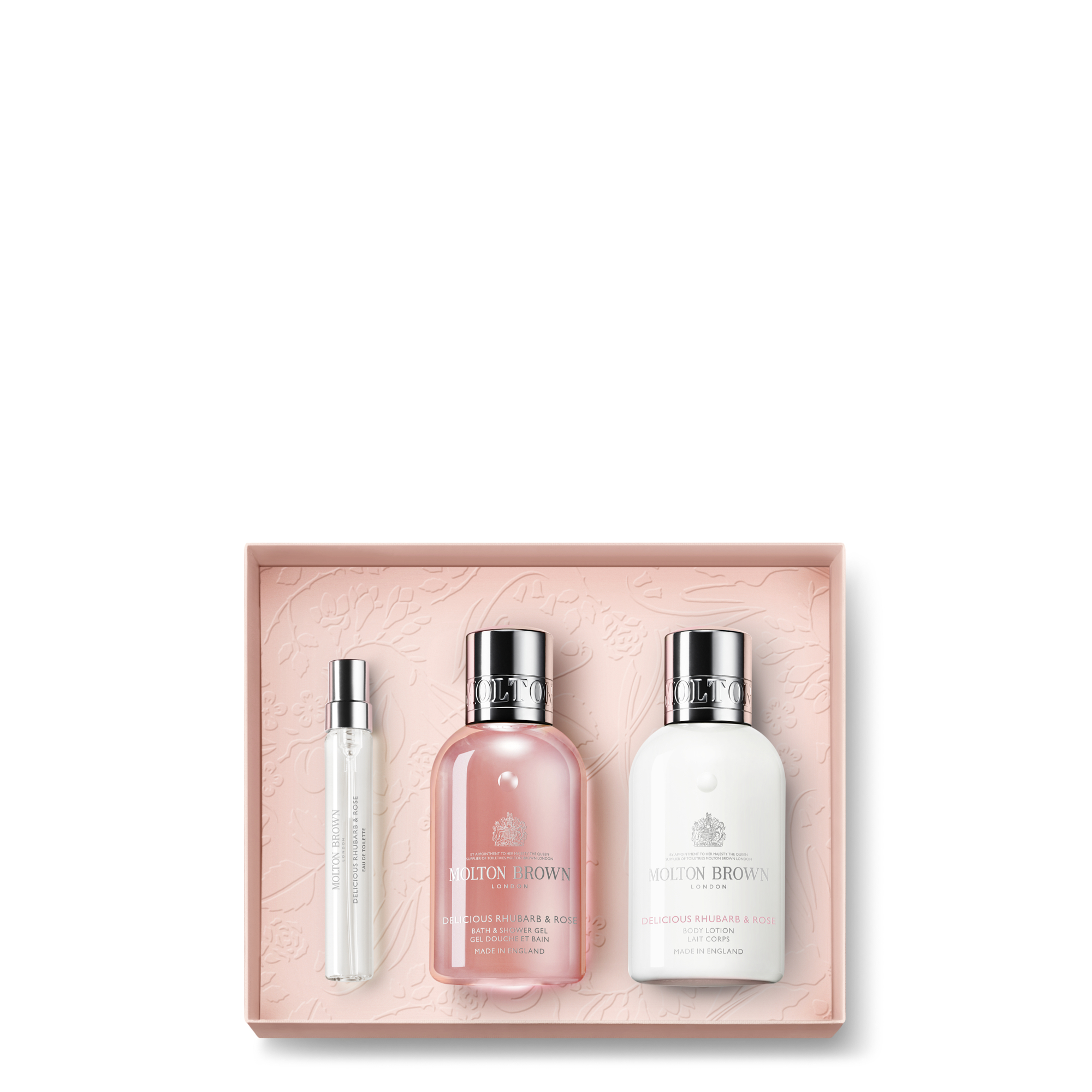 DELICIOUS RHUBARB & ROSE TRAVEL GIFTSET