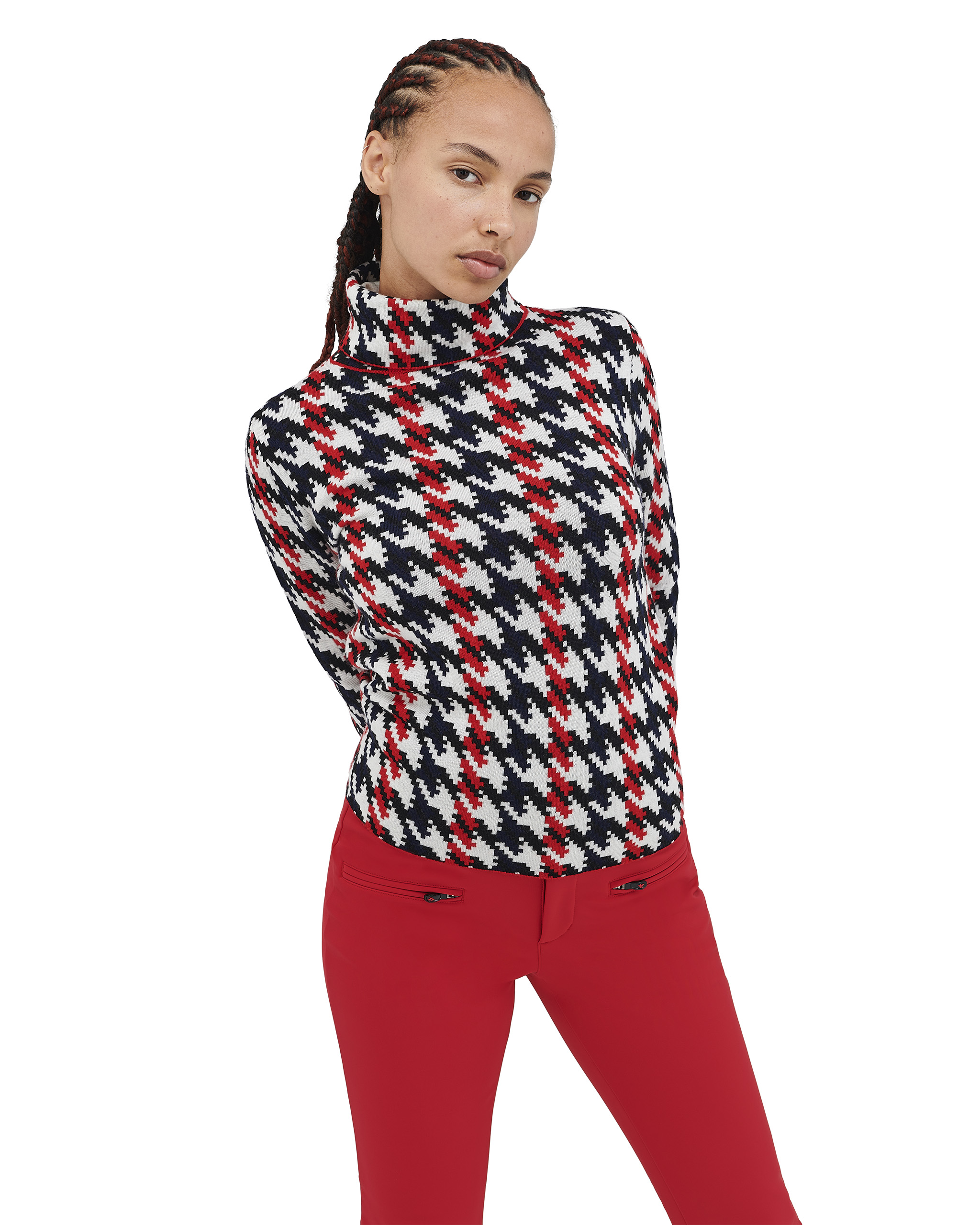 Houndstooth Rollkragenpullover