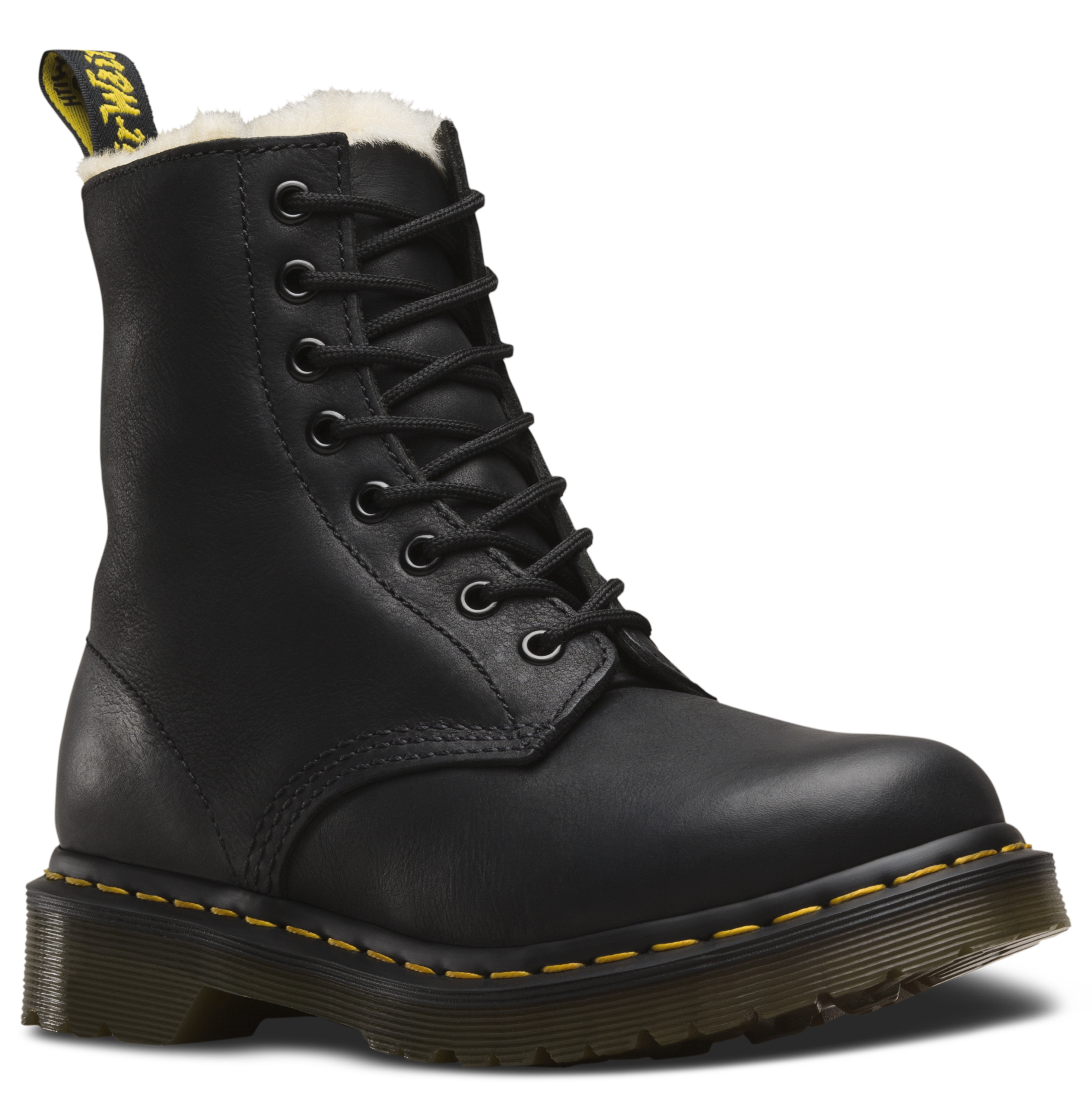 Serena Black Burnished Boot Dr. Martens